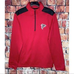 NWOT NFL Atlanta Falcons Men’s Small Red 1/4 Zip Pullover Jacket Fleece Lined